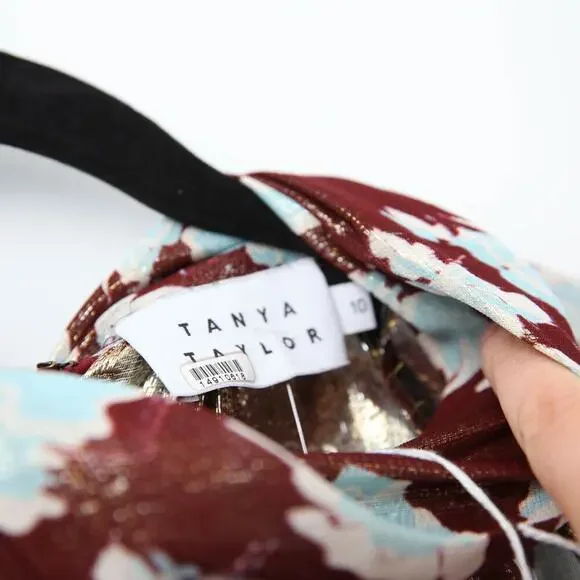 Tanya Taylor Hannah Brown floral lame Dress Size 10 - Picture 9 of 12